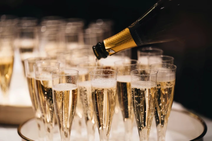 Champagne glasses at a celebration