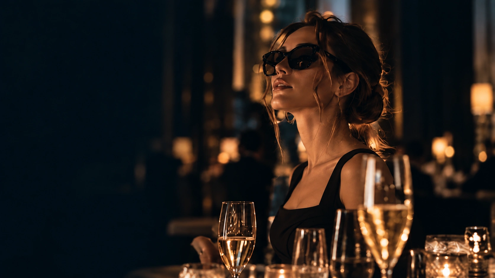 An evening of conversation at a candlelit restaurant